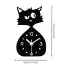 CatShaped Clock Cat Desk Glossy Finish Home Decor for Desktop