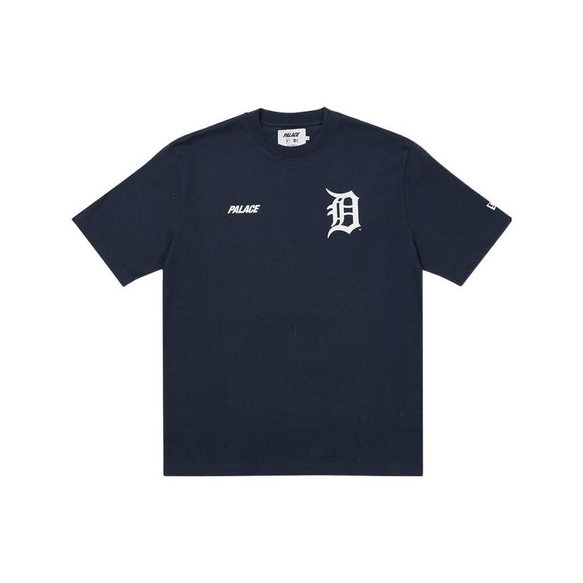Palace New Era Palace X New Era Detroit Tigers Logo Print Short Sleeve T-Shirt Unisex Tops Navy P21DNTS001