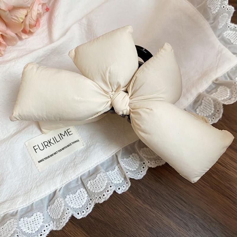 Three-Dimensional Bow Princess Head Women Hairpin Advanced Sense Back Head Hair Disc Grab Clip Shark Clip Hair