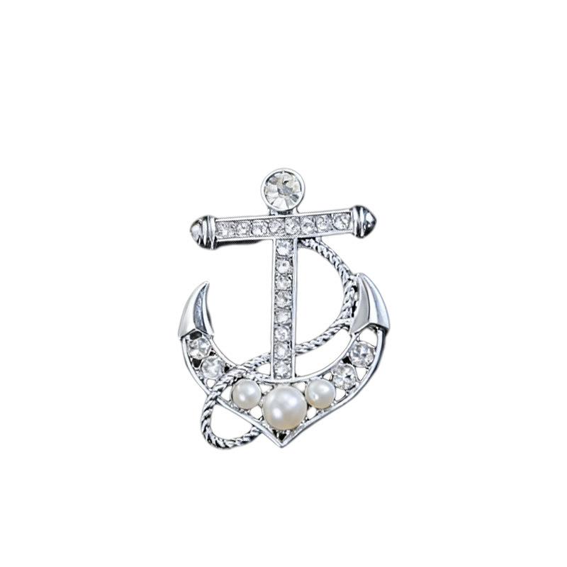 2025 Autumn Unisex Zinc Electroplated Anchor U-shaped Brooch Trend Unisex Light Luxury Jewelry