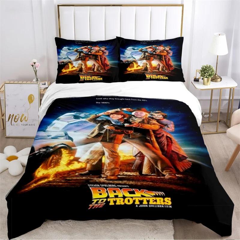 Back To The Future Pattern All Season Duvet Cover Bedding Comforter set Soft Quilt Cover and Pillowcases SingleDouble/Queen/King