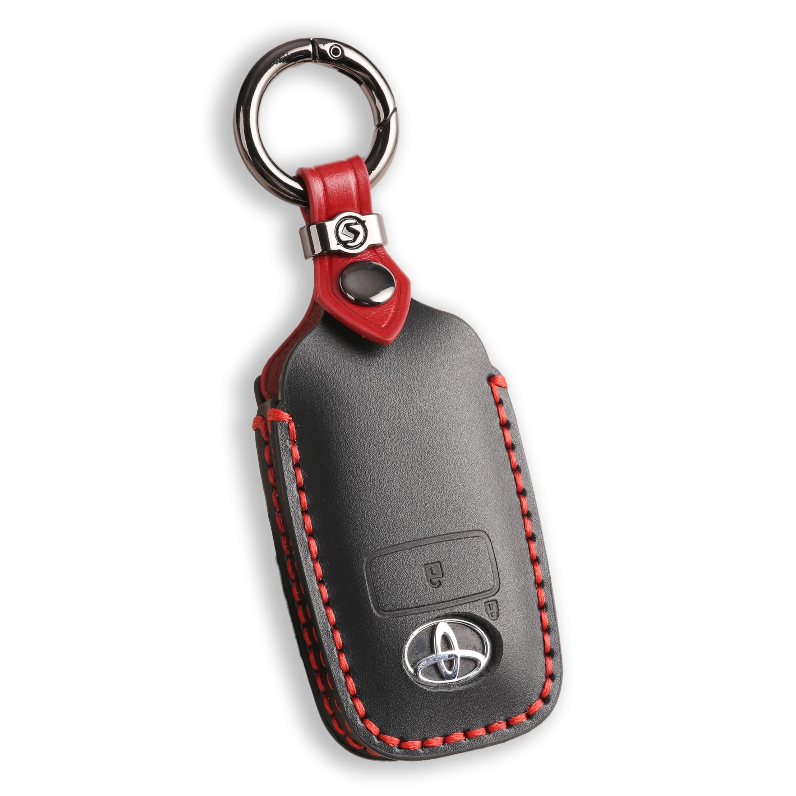 

smasol Совместимый Чехол для ключа из натуральной кожи для Toyota Daihatsu и New Taft Чехол для смарт-ключа из натуральной кожи RAIZE, Rocky, Модели, (Черный, 2-кнопочный)