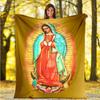 Our Lady of Guadalupe Pattern Flannel Throw Blanket Religion Mary Soft Cover Lightweight Warm for Bedroom Sofa Decor Kids Adults