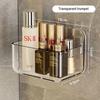 Wall Mounted Shower Shampoo Racks Cosmetics Shelves Organizer Non-drilling Transparent PET Material Bathroom Storage Rack Racks