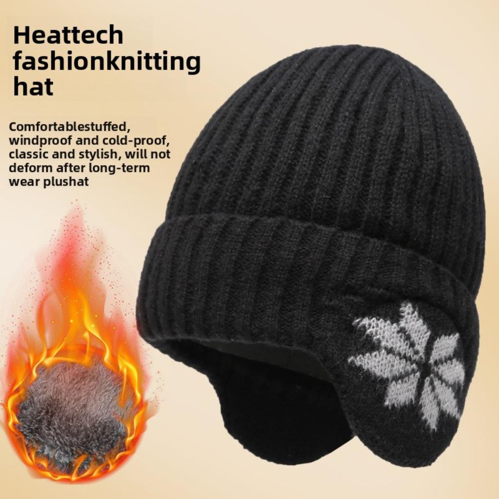 Men's and Women's Universal Fleece Warm Hat -Elastic and Retractable Windproof Ear Muffs,Winter Cycling Outdoor Headgear and Cold Protection Equipment