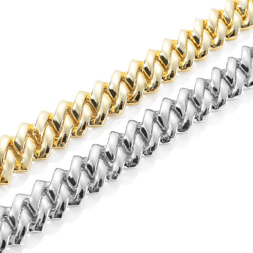 14mm Diamond Zircon Miami Prong Cuban Link Chain For Men Necklace Choker Iced Out Hip Hop Jewelry