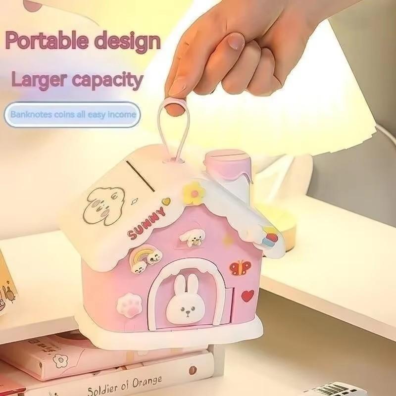 1Pc New Cute Snowy House Money Storage Can Ins High Beauty Toys Small House Creativity Can Store Large Capacity Christmas Gifts