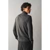H M sliM Fit Merino Wool Zip Up Cardigan Dark Grey
