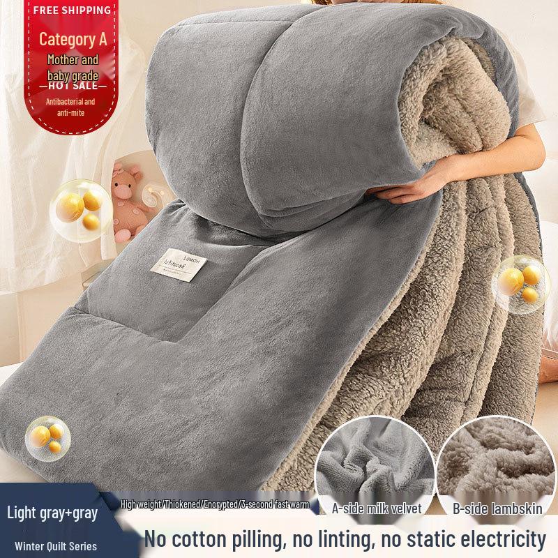 Zimowa kołdra z wełny jagnięcej i bawełny: Gruba Ciepła Kołdra na Łóżka Pojedyncze i Podwójne