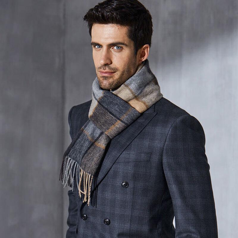 Hengyuanxiang Unisex Pure Wool Winter Scarf