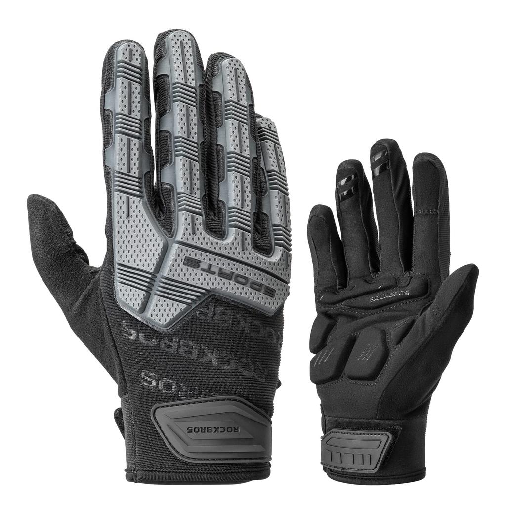 ROCKBROS Motorcycle Touchscreen 3D Airsoft Motorcycle and Bicycle and Full and Thermal Gloves, Spring/Autumn, Impact-Resistant, Compatible, Padded,