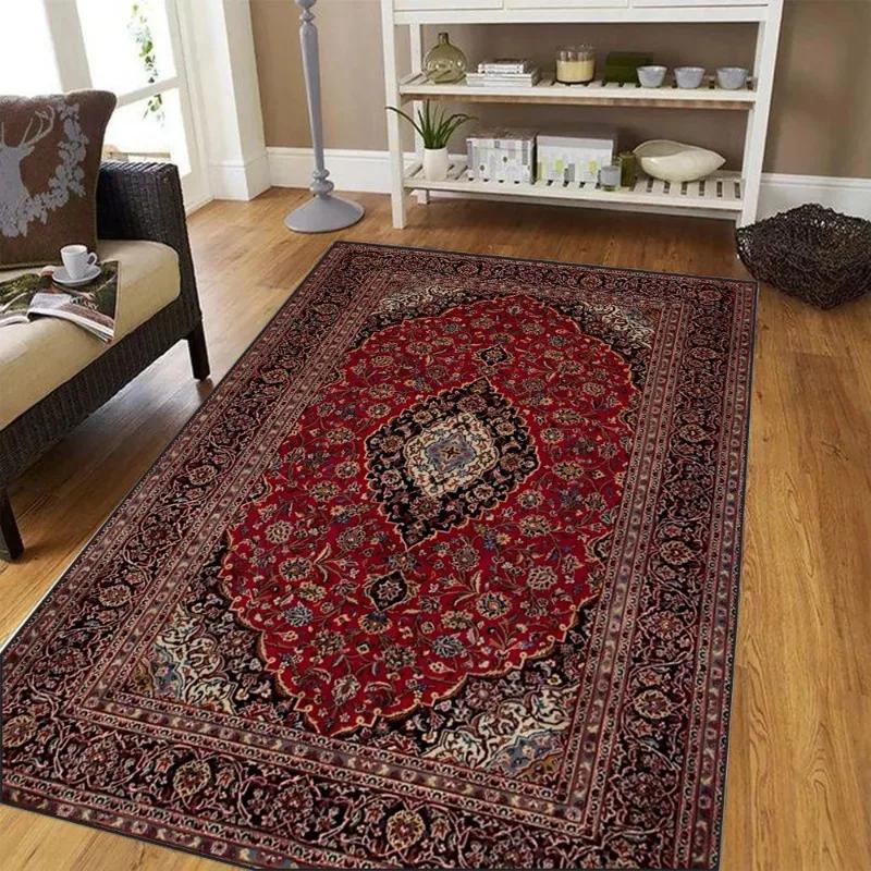 Bohemia Moroccan Large Area Rug Living Room Entryway Bathroom Laundry Bedroom Carpet Non-Slip Stain Resistant Unique Mat Decor