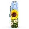 1PC Sunflower Daisy Mix 750ml Color Plastic Sports Water Bottle Leakproof Flip Straw Lid Suitable for Sports Office Home Use