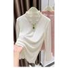 Elegant and Exquisite Jacquard Lace Bottoming Shirt for Women Elegant Suspender Skirt and Half Turtleneck Top with Earrings
