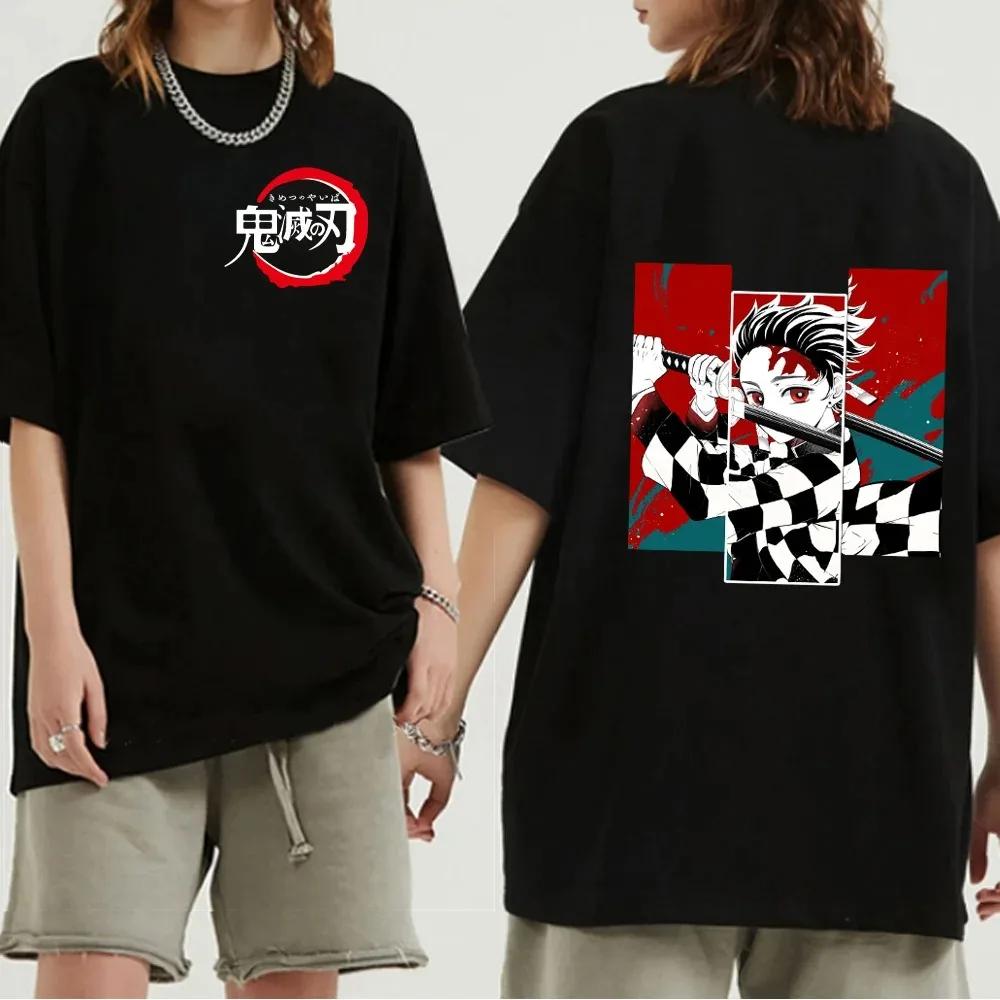 T Shirt Japanese Anime Men Casual Kawaii Cartoon Demon Slayer Tshirt Cool Ghost Blade Graphic T-shirt Unisex Female