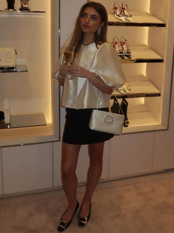 2025 Spring/Summer Satin Puff Sleeve Casual Top for Women
