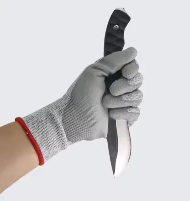 Cut Resistant Level 5 HPPE Coated Knitted Waterproof Anti-Chemical Custom Durable Glass Work Safety Gloves Silicone-free
