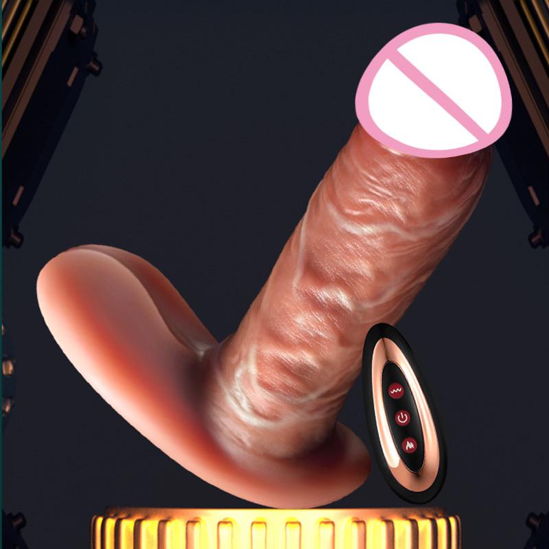 Realistic Dildo Remote Control Telescopic Heated Vibrator Thrust Penis Woman Masturbation Erotic Adult Shop Dick Sex Toys 18+