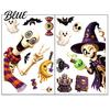 Non-adhesive Halloween Stickers 2 Sheets Window Clings Cartoon Skeleton Static Stickers Funny PVC Electrostatic Ghosts Bats Pumpkins for Glass Doors
