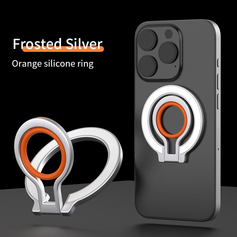 Magsafe Magnetic Phone Finger Ring Holder Rechargeable Adsorbed on Magnetic Sheet 360° Rotating Foldable for iPhone 15 Universal