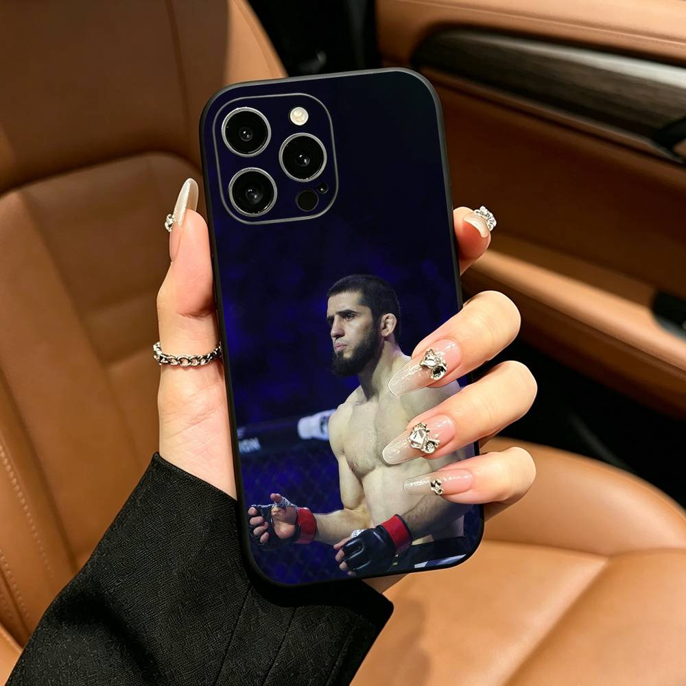 GOAT Lightweight-Lslam Makhachev Phone Case For iPhone 17,16,15,14,13,12,11 Pro Max,16Plus,XS Soft Black Cover