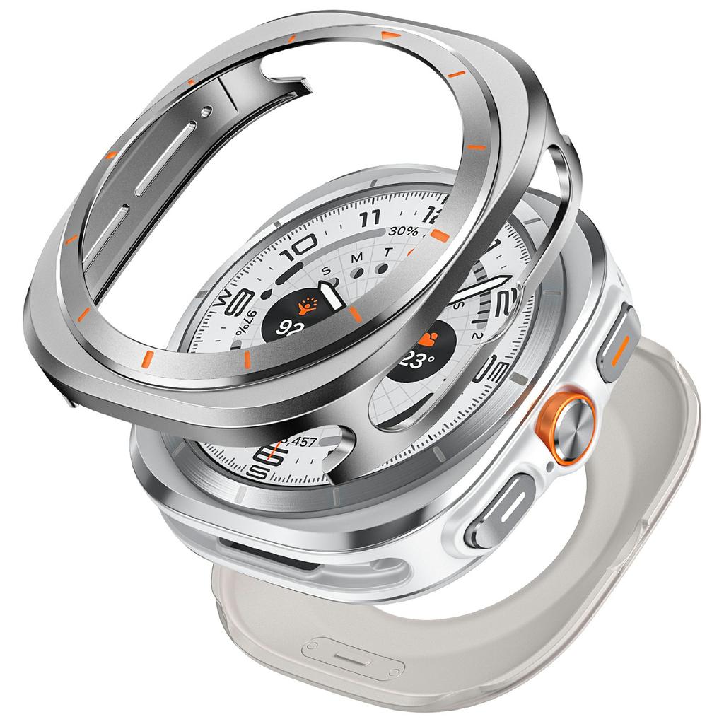 For Samsung Galaxy Watch Ultra 47mm Protective Case Aluminum Alloy PC Watch Bumper Cover