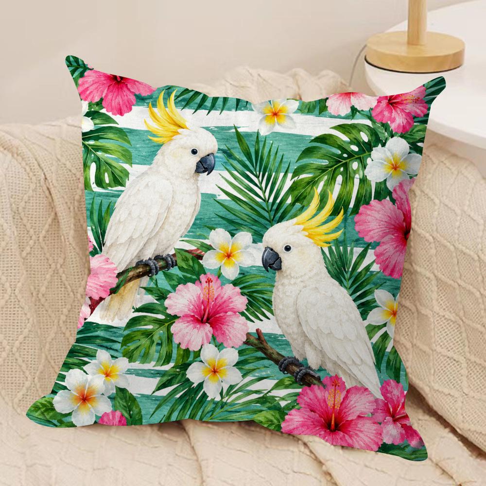 Exotic Jungle Print Cushion Cover Pillow Case Short Plush Square Throw Pillow Covers Pillowcase Sofa Home Decor Gift