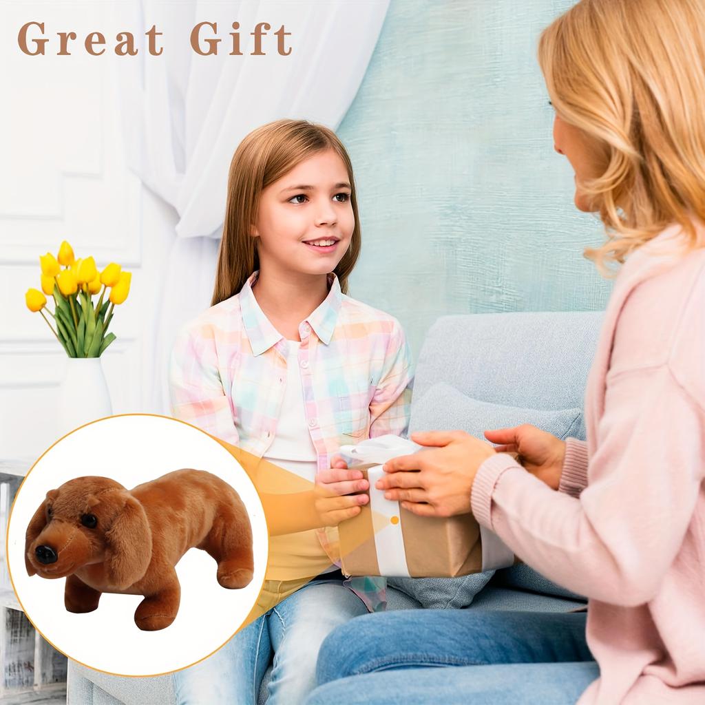 32cm Dachshund Dog Stuffed Animal Plush Toys Sausage Dog Dolls 3D Dog Plush for Girls Birthday Xmas Bedtime Gifts Kids Toy Funny