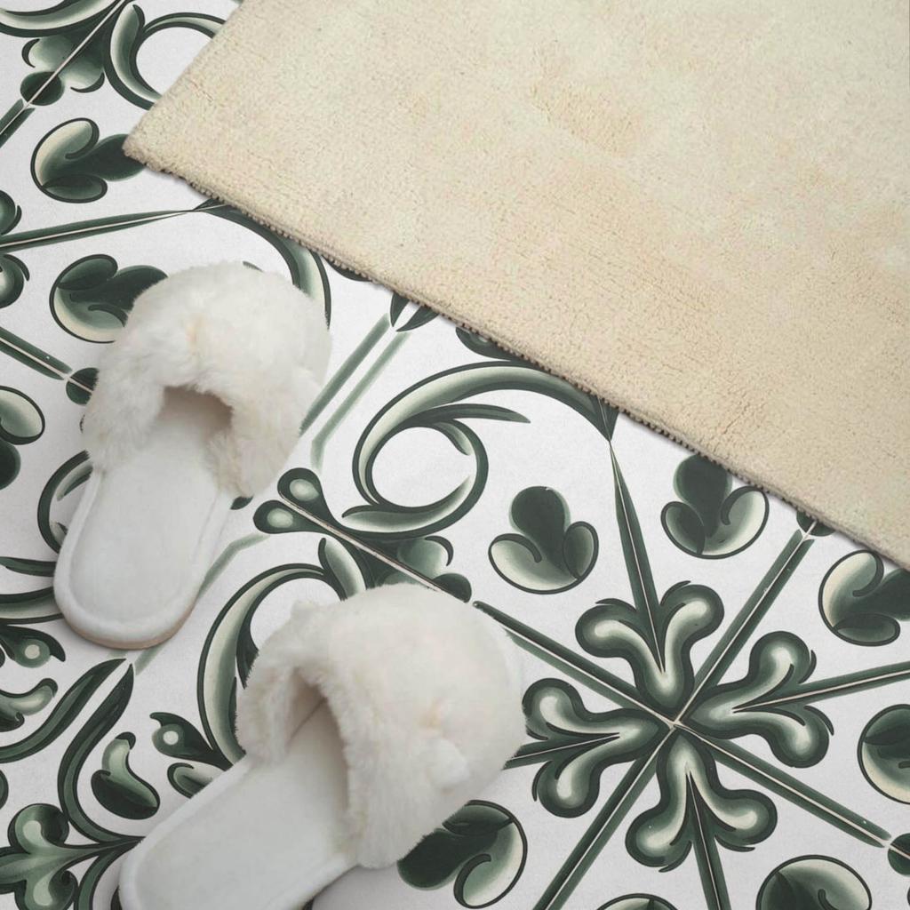 Vinyl Panel with Decor for Kitchen or Bathroom 100x50 cm Plant Pattern in Tile