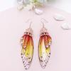 Fashion Jewelry Butterfly Earring Fairy Simulation Insect Wing Hook Earring Translucent Cicada Wing Drop Earrings Woman Jewelry