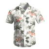 Men's Fashion Printed Satin Short Sleeve Shirt Top