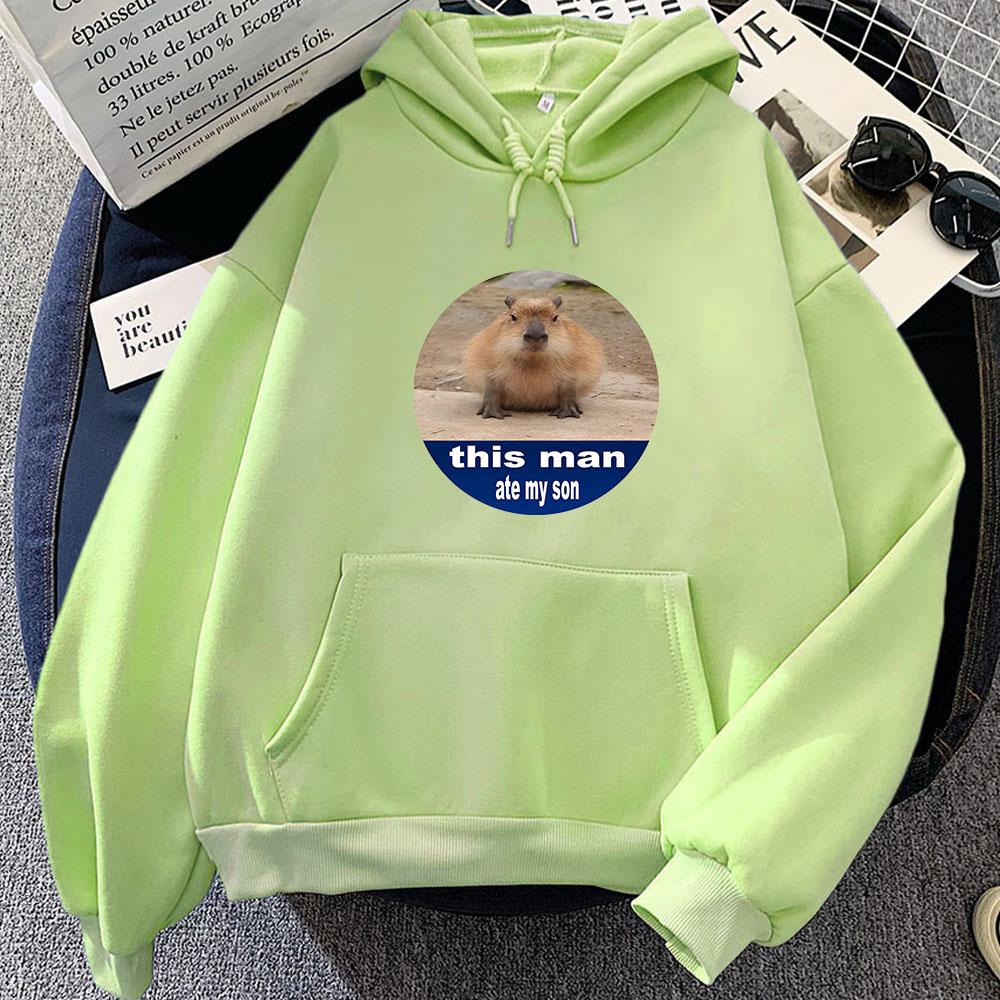 Capybara Cartoon Hoodie Graphic Printing Kawaii Sweatshirt Long Sleeve Comfortable Clothing Moletom Casual Pullovers  Soft Cute