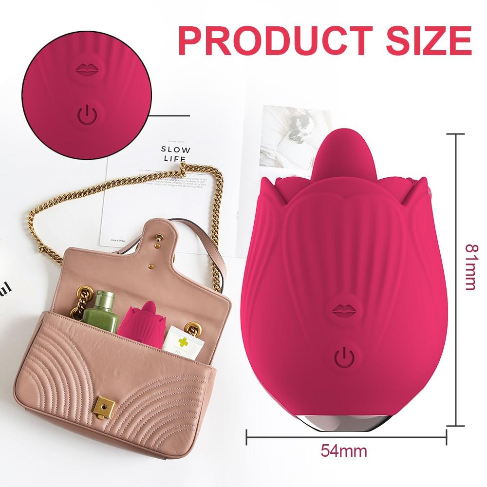 Ženy Rose Vibator Toy Vagina Sací Vibrátor Růžový Vibrátor Savička Orální lízání Klitoris Stimulace Výkonné sexuální hračky