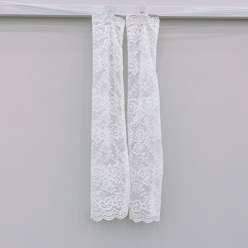 Summer Lace Solar Arm Sleeves Woman Covered Long Fingerless Gloves Driving Elastic Anti-sunburn Arm Sleeve Sexy Wrist Mittens