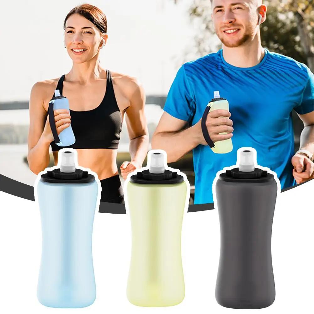 350ml Collapsible Silicone Water Bottle Leakproof Soft Flask For Running Marathon Hiking Cycling Foldable Portable Sports Water