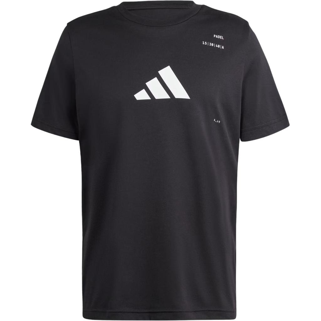 Adidas Letter Logo Print Loose Short Sleeve T-Shirt Men Tops Black IS2403