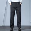 LRT Men's Wool-Blend Business Casual Straight-Leg Trousers