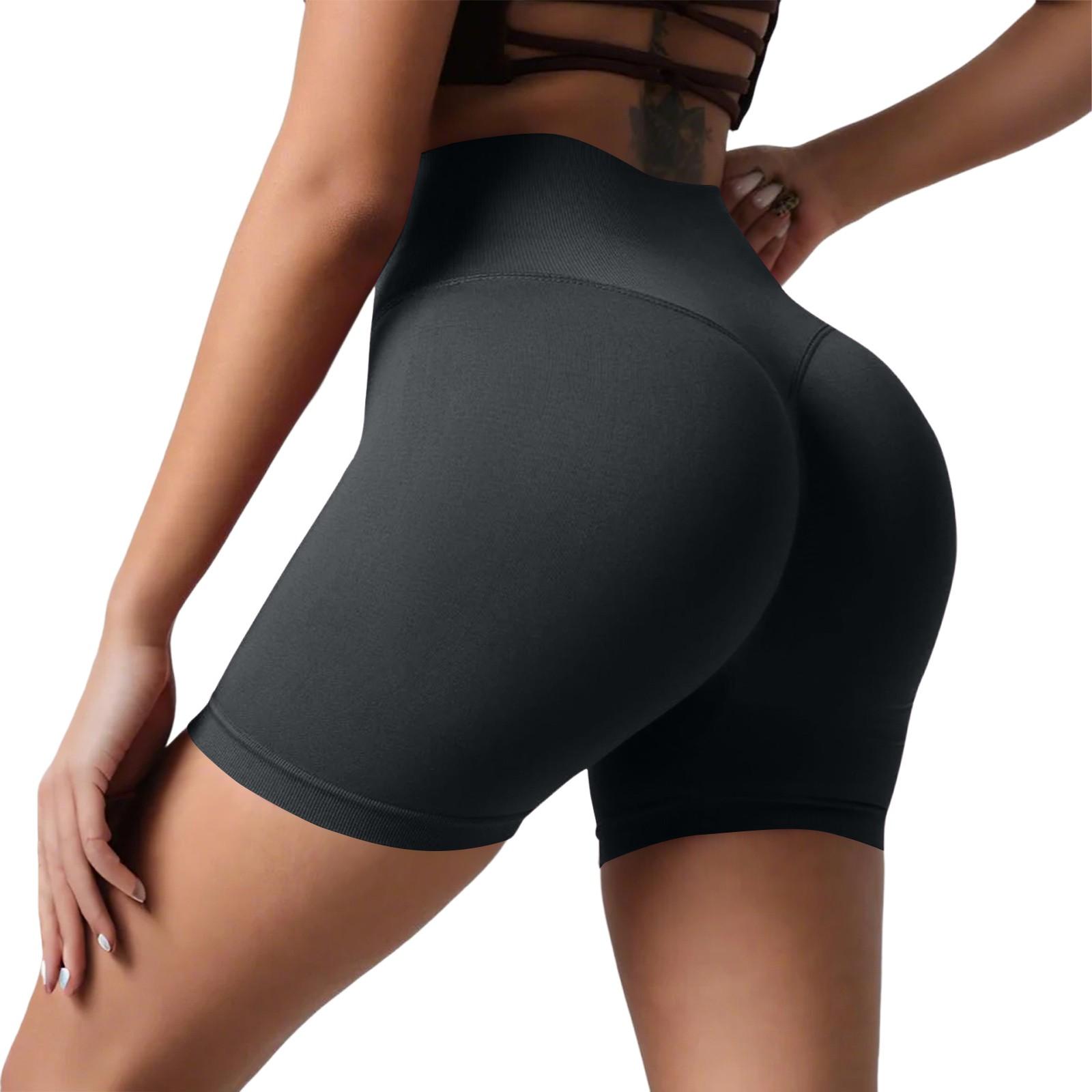 

Жіночі повсякденні персикові попки Шорти для йоги з високою талією Фітнес Голі штани три чверті з високим відскоком для бігу XL