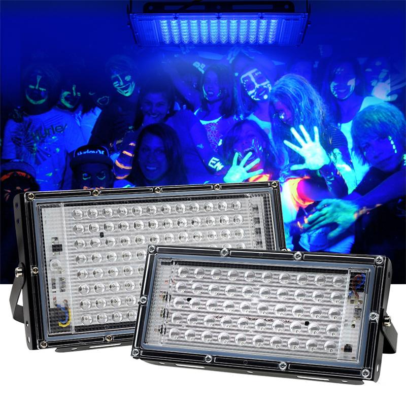 100W 50W LED UV Flomlys Scene Blacklight Ultrafiolett Lampe Flomeffektlys for Halloween Jul Dans DJ Diskotek Fest Bar 220V