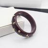 Punk Style Resin Bangle Vintage Chunky Bracelet Metal Point Wide Bangle  Women Accessories