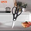 WXCOO Kitchen Scissors Multi-Purpose Scissors Stainless Steel Shears with Non-Slip Grip Use for Poultry Meat Bones BBQ
