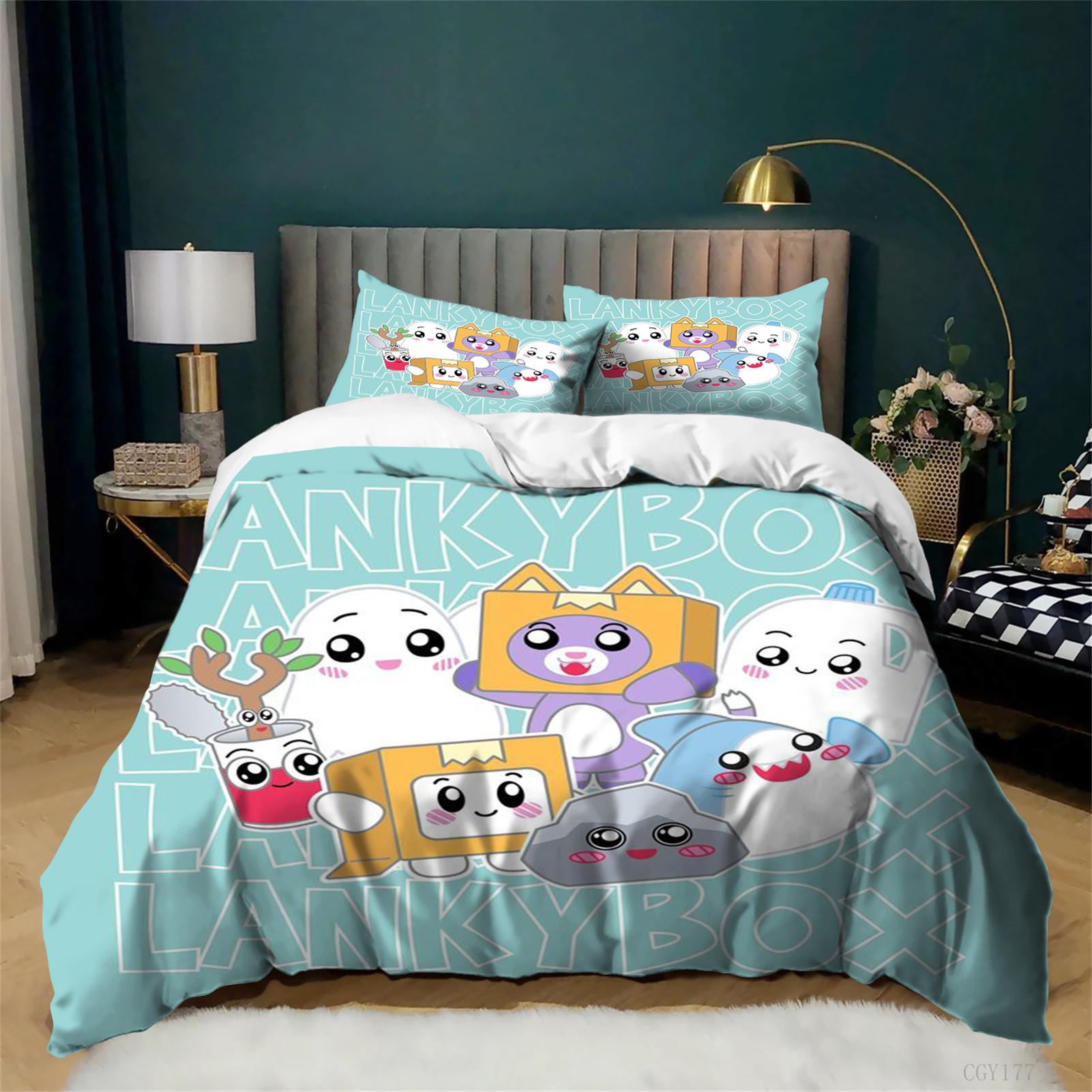 Duvet Cover Set 3pcs Bedding Lankybox Duvet Cover Full Size Lightweight Comforter Quilt Cover with 2 Pillow Shams 135x200cm
