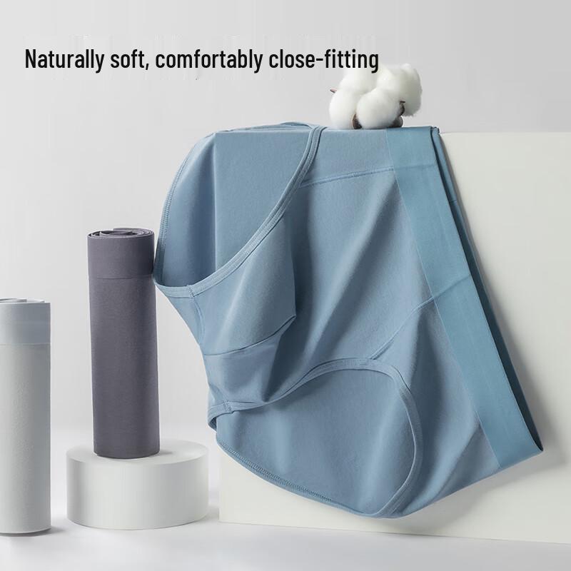 MiiOW Men's Seamless Antibacterial Cotton Briefs 3-Pack