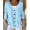Women Single Breasted V-neck Long Sleeve Sweater Cardigans Coats Long Sleeve Knitted Outerwear Jackets
