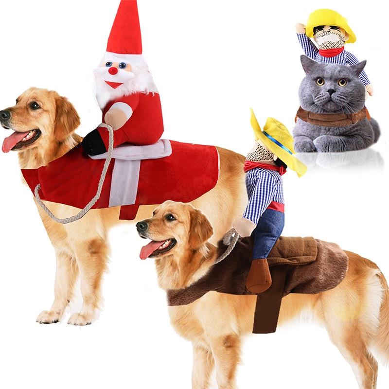 Christmas Pet Costume Dog Clothes for Large Dog Clothing Puppy Funny Santa Claus Cowboy Clothing For Cats