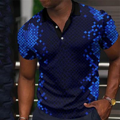 Men Polo Shirt Short Sleeve Dot Printing 3d Print Tops Fashion Polyester Breathable Comfortable Polos Shirts