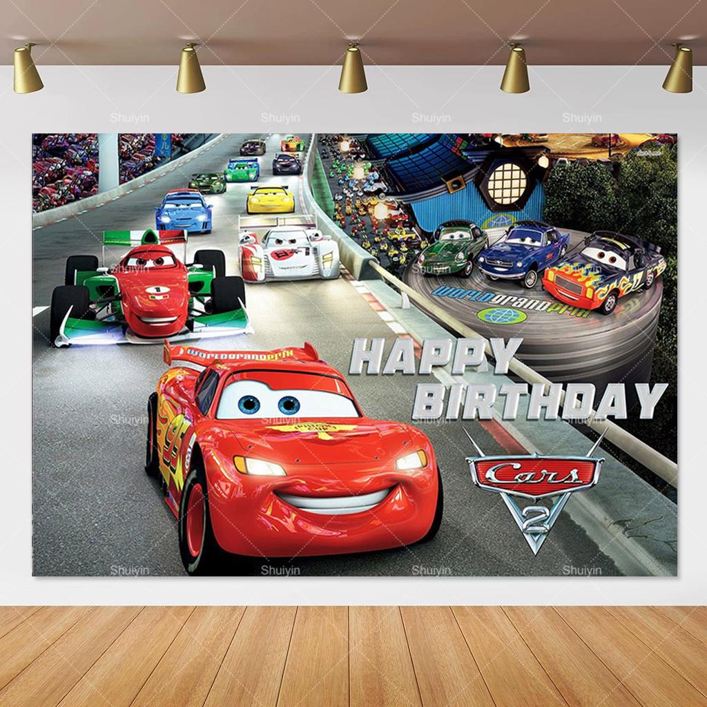 Disney Pixar Cars Lightning Mcqueen photo background for birthday party, studio photo background for kids, babies and baby welcome parties, AS41