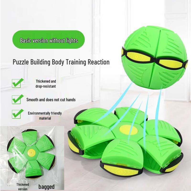 Magic Flying Saucer Ball: Deformable Outdoor Stomp Toy with Lights for Kids