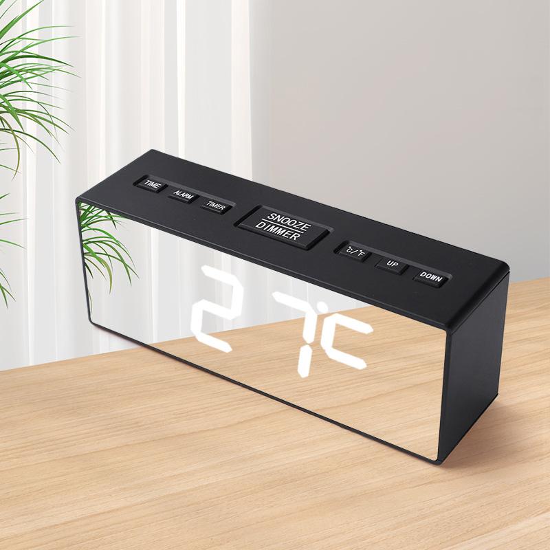 Household Countdown Digital Clock Electronic Mirror Clock Multifunctional Snooze Alarm Clock Student Desktop Smart Clock