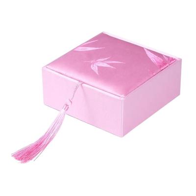 Chinese Style Vintage Tassel Jewelry Box Bamboo Leaves Damask Jewelry Storage Box High-quality Jewelry Packaging Box